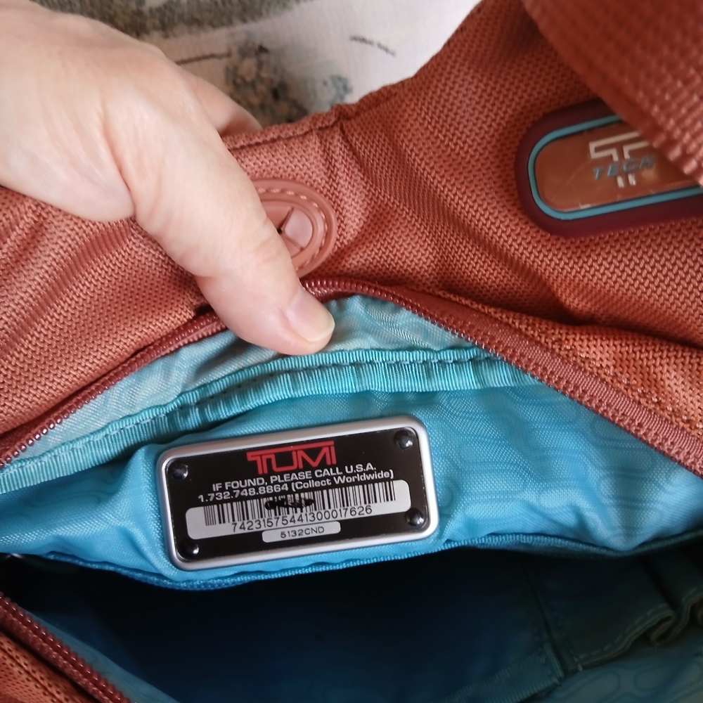 Tumi T-Tech Nylon McKenna Crossbody Bag in Burnt Orange. 5132CND - Picture 10 of 11
